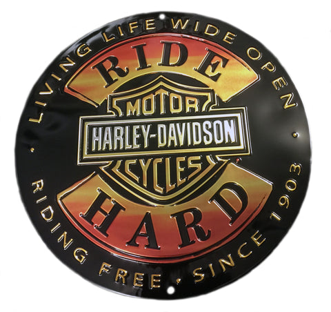 Harley Davidson Ride Hard Tin Sign