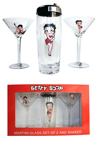 Betty Boop Martini Glasses Set
