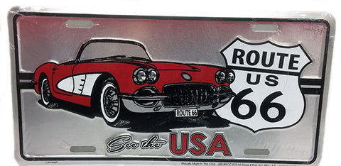 Corvette Route 66 License Plate