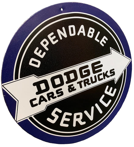 Dependable Dodge Round Sign