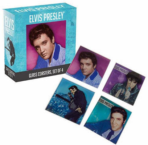 Elvis Glass Coasters Set of 4