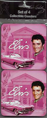 Elvis Pink Coasters Set of 4