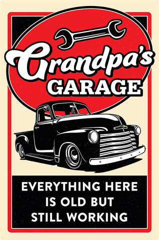 Grandpa Garage Heavy Gauge Metal Sign