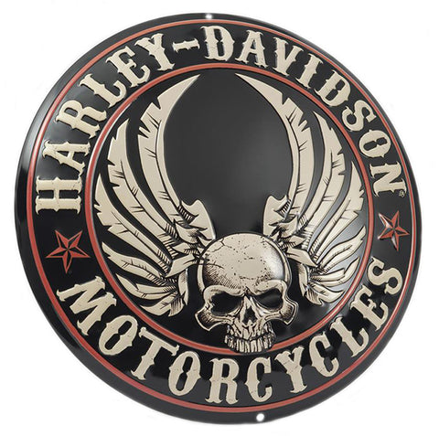 Harley Davidson Flying Skull Sign