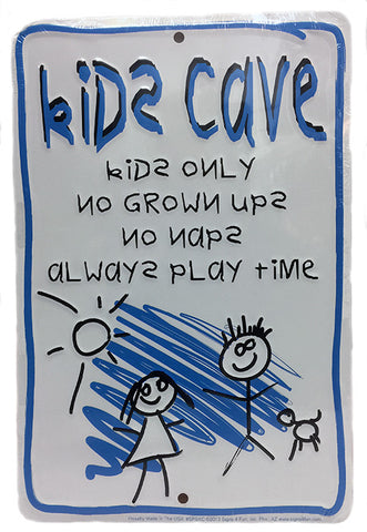 Kids Cave Parking Sign