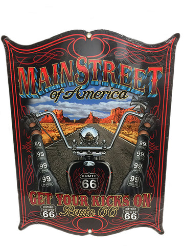 Main Street of America Route 66... Shape Metal Sign