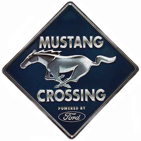 Mustang Crossing Metal Sign