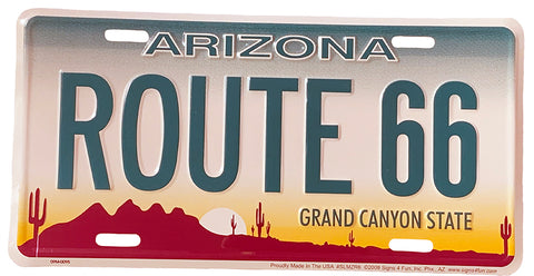 Arizona Route 66 License Plate