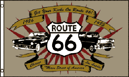 Get Your Kicks On Route 66 Flag
