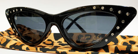 Rhinestone Black Cat Eye Sunglasses