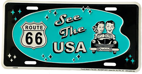 See The USA Route 66 License Plate